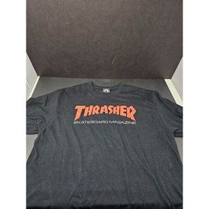 Thrasher Shirt Mens Large Black Short Sleeve Crew Neck Magazine Skateboard Tee